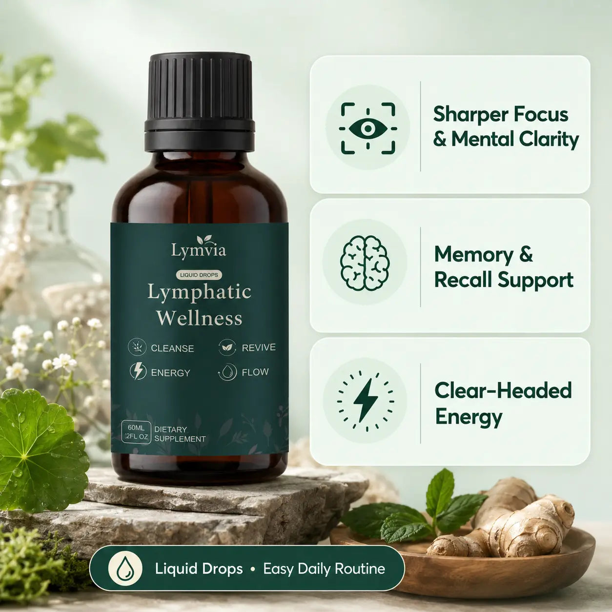 Lymvia liquid drops for the brain’s natural cleanup