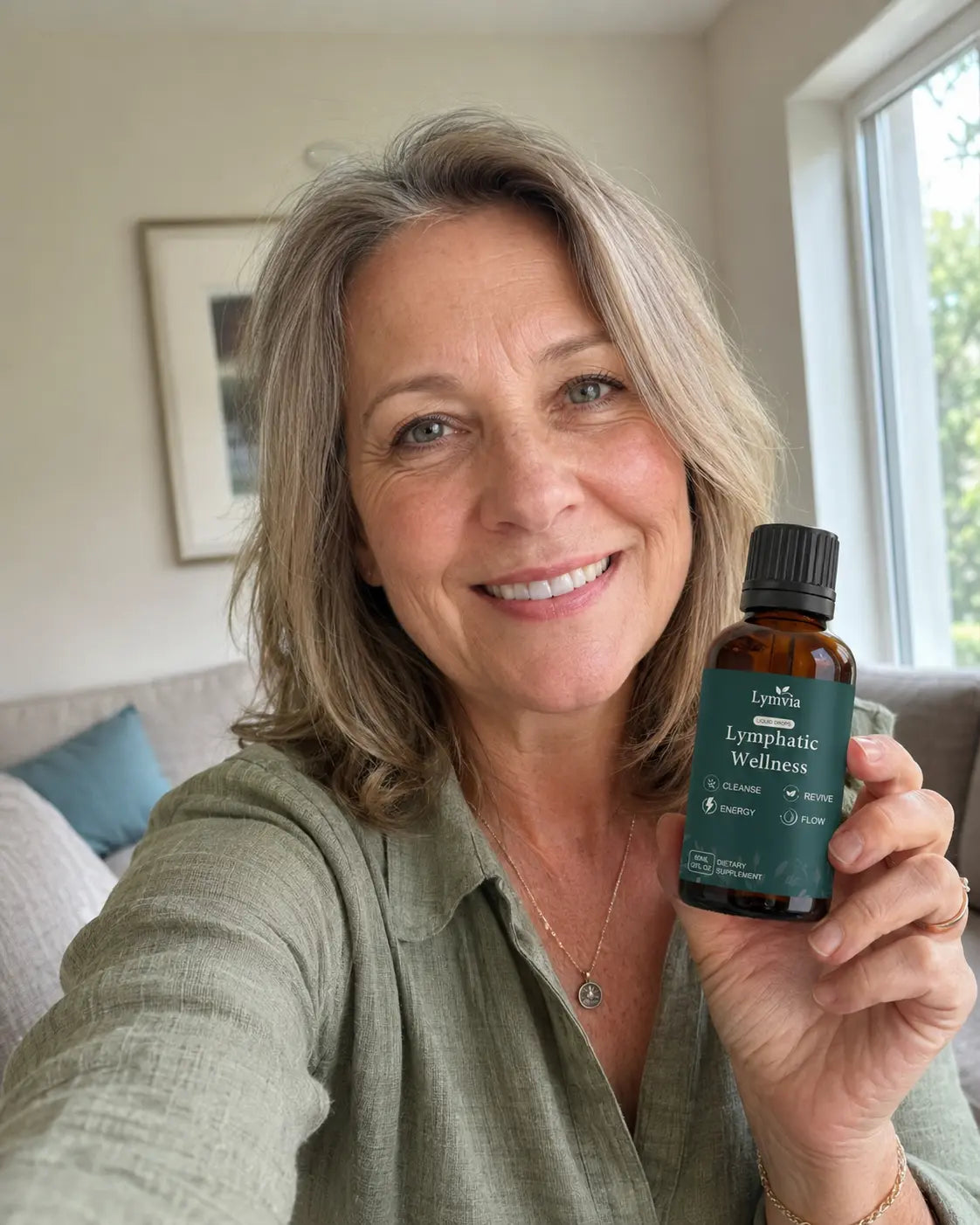 Sandra L. using Lymvia as part of an everyday routine